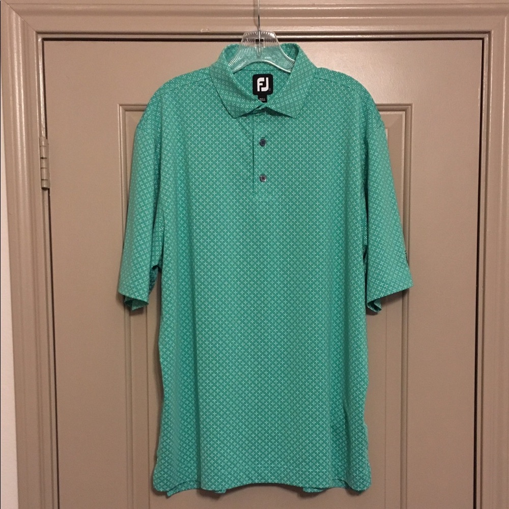 Footjoy Mens Golf Polo Shirt Sz L Green